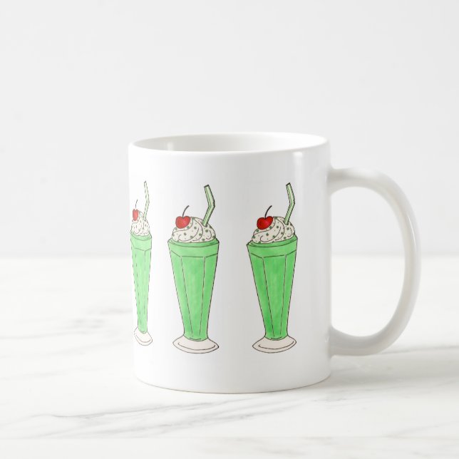 Caneca De Café Sorvete de Shamrock verde Agita Rua. (Direita)