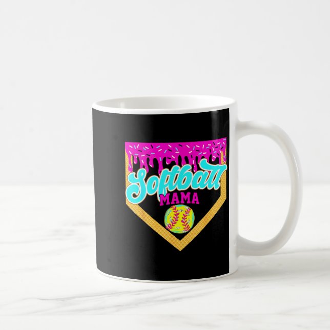 Caneca De Café Sorvete Drip Softball Mama Ice Cream Derramando Di (Direita)