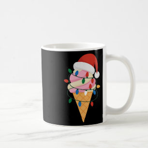 Caneca De Café Sorvete Festivo Com Luzes De Natal E Papais noeis