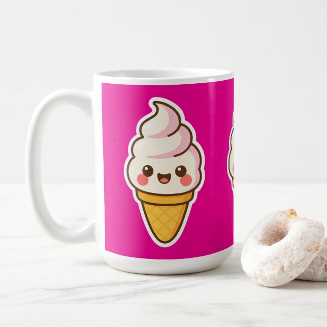 Caneca De Café Sorvete Kawaii doce (Com Donut)