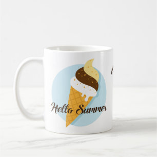 Caneca De Café Sorvete Olá, imagens de nomes personalizados