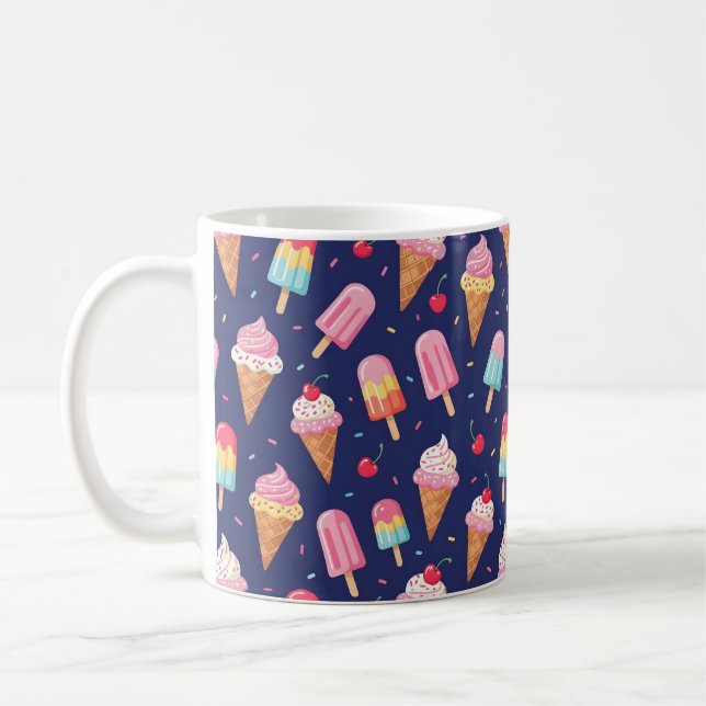 Caneca De Café Sorvete, picolés e cerejas padrão (Esquerda)