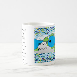 Caneca De Café Sorvo do copo de café e peixes do plano