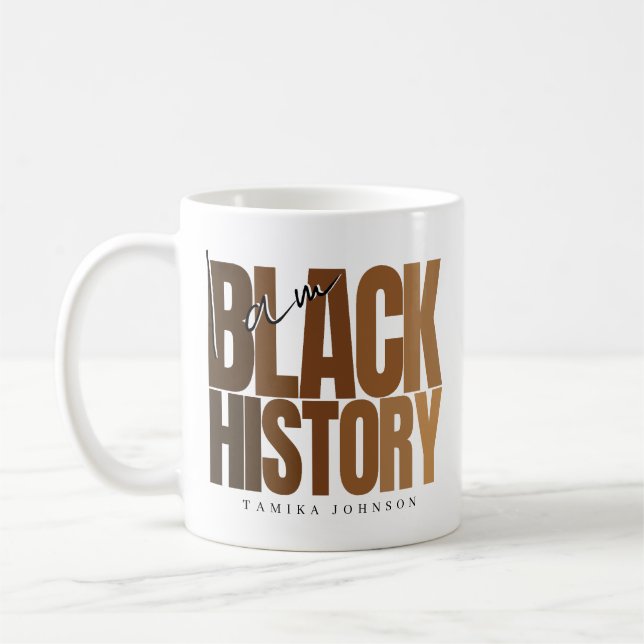 Caneca De Café Sou a História Negra Mês Honrando a América Africa (Esquerda)