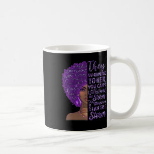 Caneca De Café Sou a tempestade Forte Mulher Negra Roxa Sobredosa