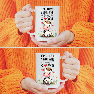 Caneca De Café Sou apenas uma garota que ama vacas clássicas de 4