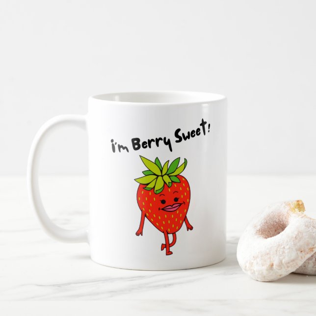 Caneca De Café Sou Berry Sweet! - Arma de Fruta Engraçado (Com Donut)