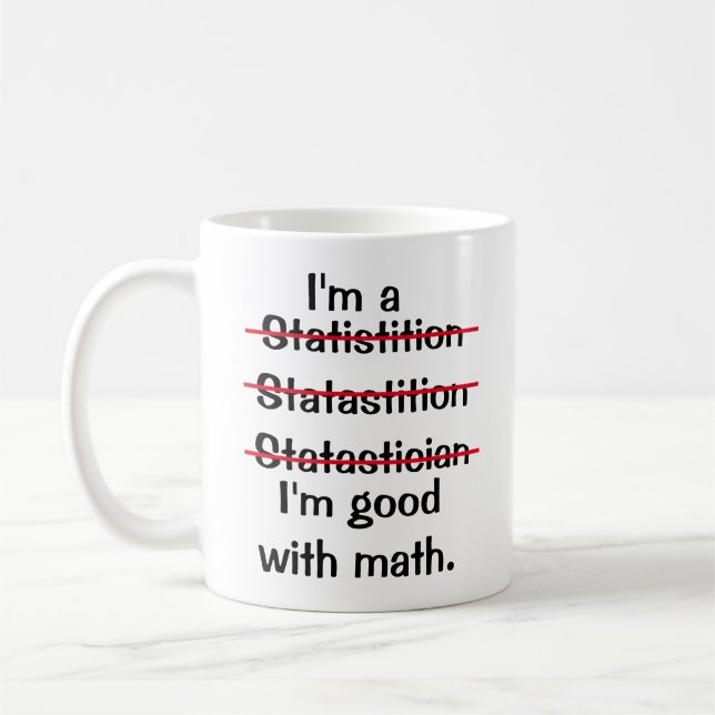 Caneca De Café Sou bom com matemática. Mug de edição de estatísti (Esquerda)