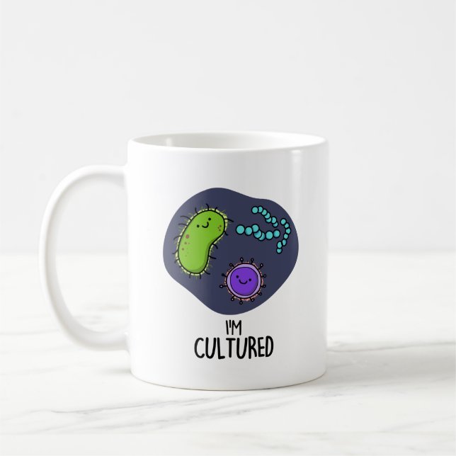 Caneca De Café Sou Culturado Bactérias Engraçadas (Esquerda)