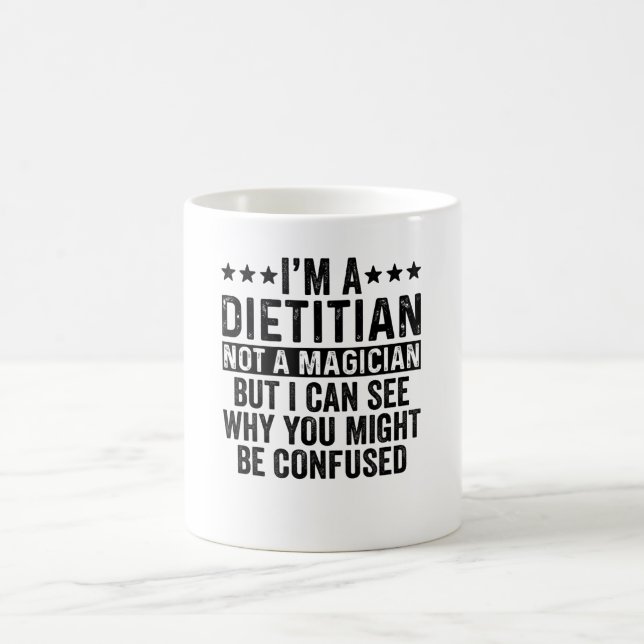 Caneca De Café Sou Dietitiano, não um mago engraçado (Centro)