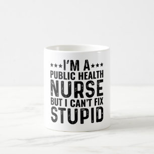 Caneca De Café Sou enfermeira de saúde pública, mas não posso con