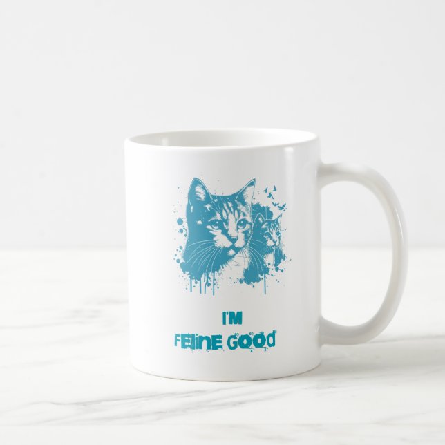 Caneca De Café "Sou Feline Good" (Direita)