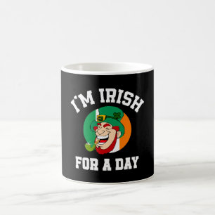 Caneca De Café Sou irlandês por um dia Dia de São Patrício trevo