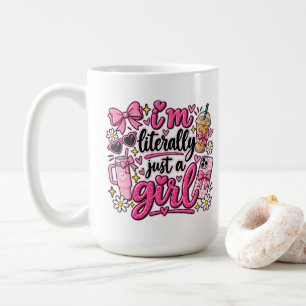 Caneca De Café Sou Literalmente Só Uma Garota Arte Estética Rosa