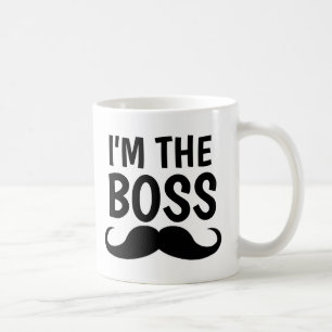 CANECA DE CAFÉ SOU O CHEFE, MUSTACHE CAFÉ MUG