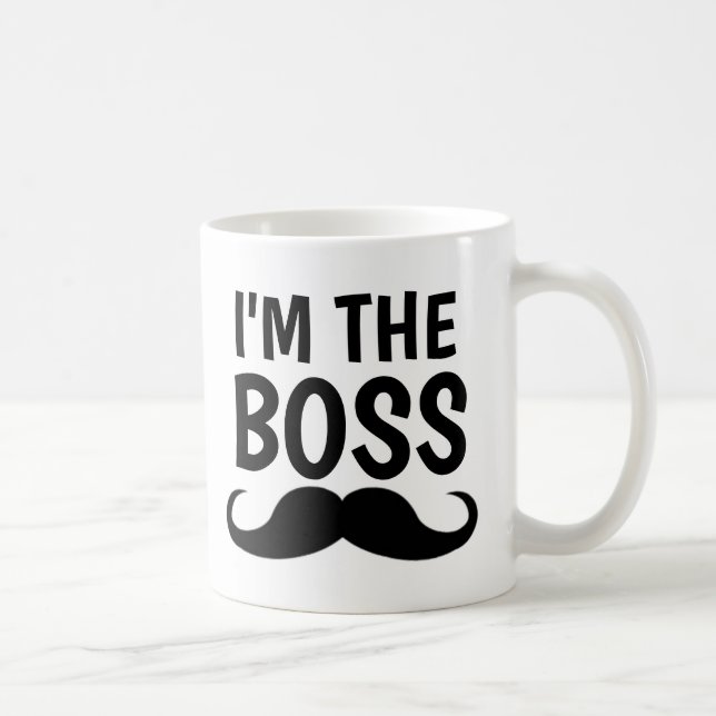 CANECA DE CAFÉ SOU O CHEFE, MUSTACHE CAFÉ MUG (Direita)