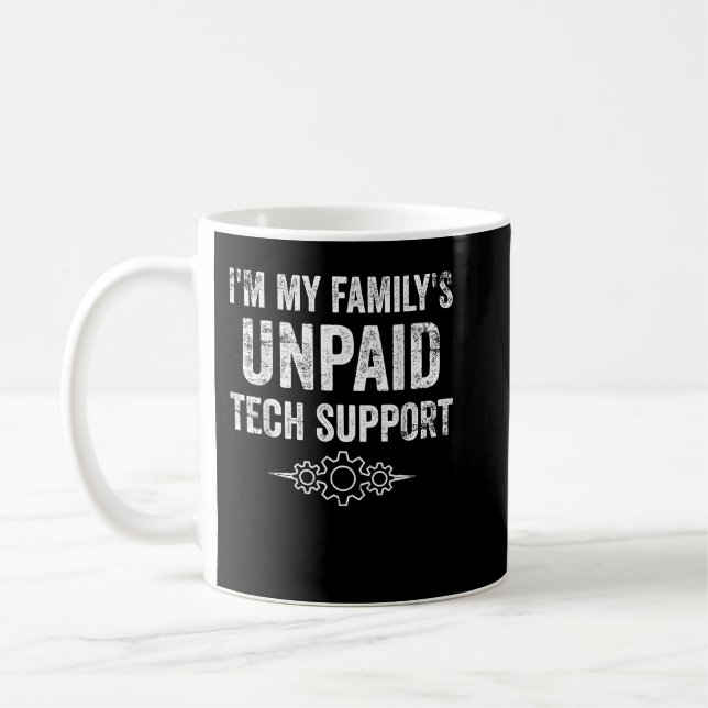 Caneca De Café Sou O Software Funny E De Suporte Técnico Não Pago (Esquerda)