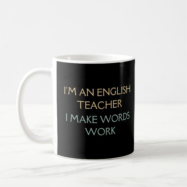 Caneca De Café Sou Professora De Inglês | Professor Inglês presen (Esquerda)