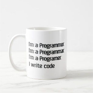 Caneca De Café Sou programador. Eu Escrevo Código Café Mug