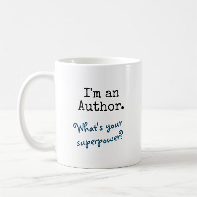Caneca De Café Sou um autor. Qual é a sua superpotência? Mug De C (Esquerda)