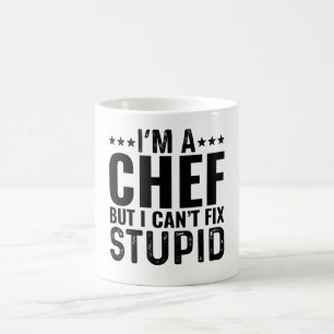 Caneca De Café Sou um Chef, mas não posso consertar o estúpido