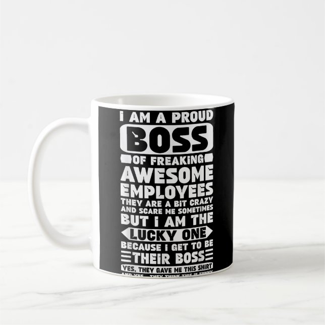 Caneca De Café Sou um Chefe Orgulhoso de Empregados Admiráveis. (Esquerda)