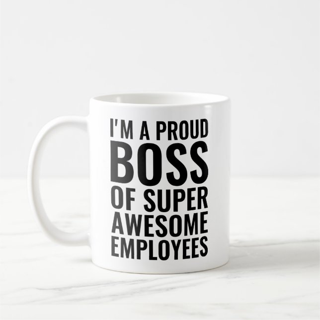 Caneca De Café Sou um Chefe Orgulhoso dos Super Incríveis Funcion (Esquerda)