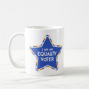 Caneca De Café Sou um eleitor de igualdade! LGBTQ+ Rainbow Star