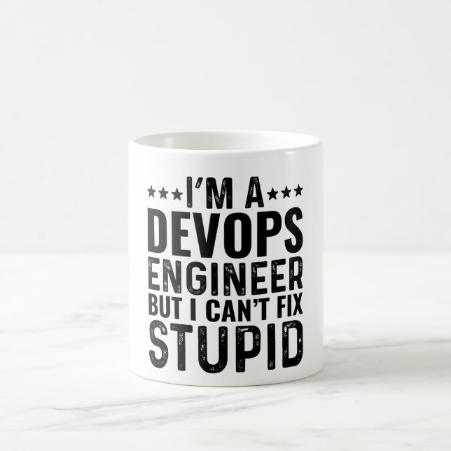 Caneca De Café SOU UM Engenheiro Devops Mas Não Consigo Consertar (Centro)