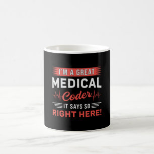 Caneca De Café Sou um programador de código médico de Excelente