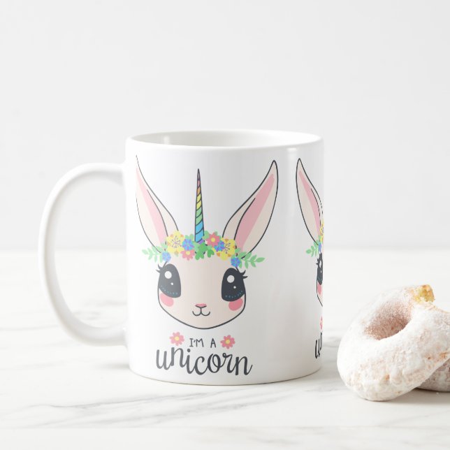 Caneca De Café Sou um Unicórnio (Com Donut)