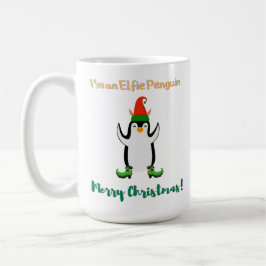 Caneca De Café Sou uma camisa de Natal Elfie Penguin