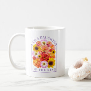 Caneca De Café Sou uma Filha do Rei Afirmação Floral