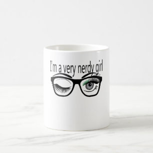 Caneca De Café Sou uma garota muito nerd com sombra de olhos verd