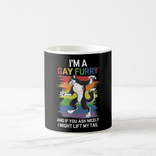 Caneca De Café Sou Uma Raposa Furry Gay Arco-Íris Orgulho LGBTQ