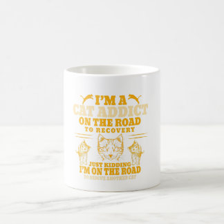 Caneca De Café sou viciado em gatos na estrada para a recuperação