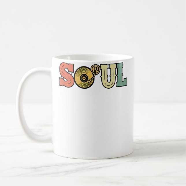 Caneca De Café Soul Record Jazz Funk Turntable Vinyl Music Saxoph (Esquerda)