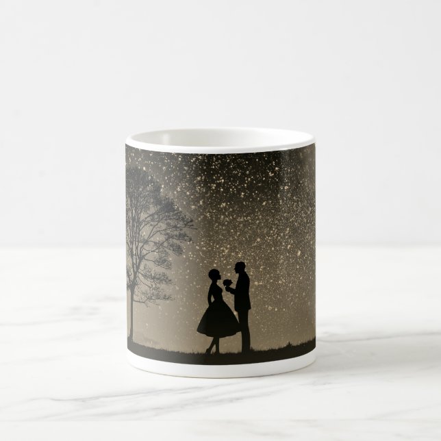 Caneca De Café Soulmates Eu te amo casal de colheita romântico (Centro)