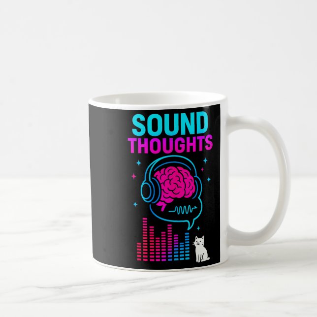 Caneca De Café Sound Thoughts Stoic Philosophy Minimalist Slogan  (Direita)