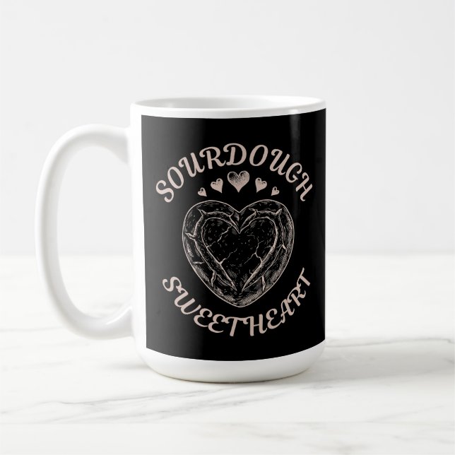Caneca De Café Sourdough Sweetheart Funny Valentine Heart Bread (Esquerda)