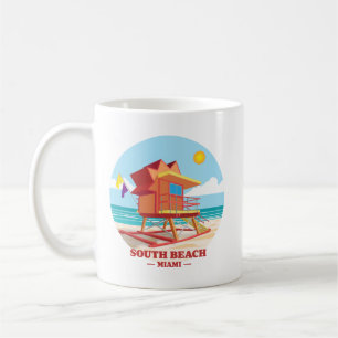 Caneca De Café South Beach Miami Flórida