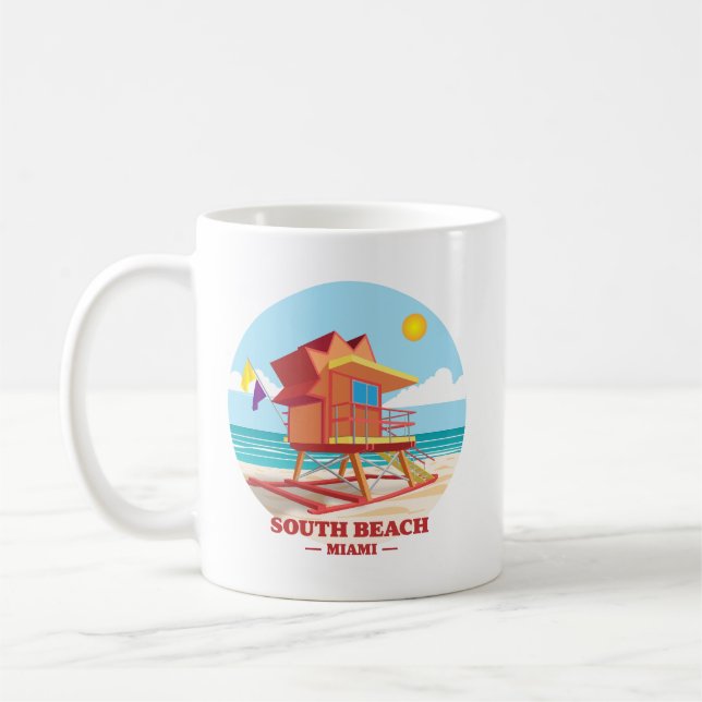 Caneca De Café South Beach Miami Flórida (Esquerda)