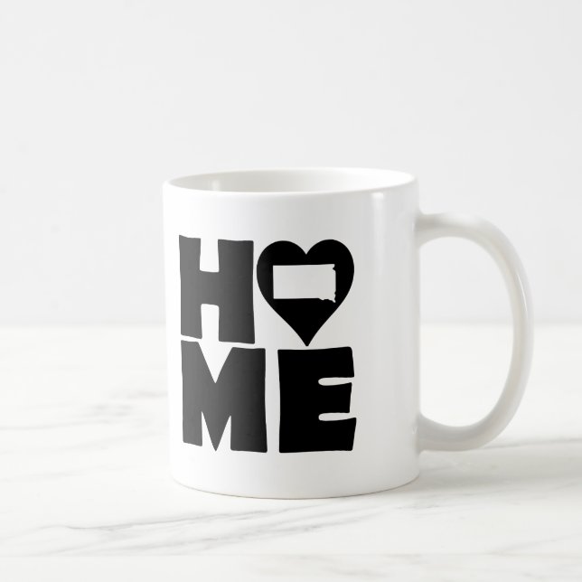 Caneca De Café South Dakota Home Heart State Mug ou Travel Mug (Direita)