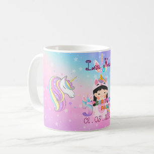 Caneca De Café Souvenir da Festa de aniversário 5 da Unicórnio
