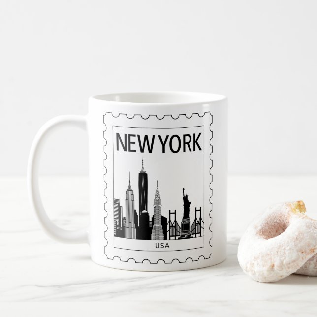 Caneca De Café Souvenir de Nova Iorque (Com Donut)