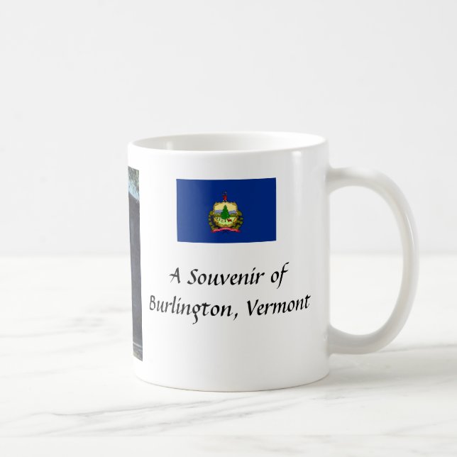 Caneca De Café Souvenir Mug, Burlington, Vermont, EUA (Direita)