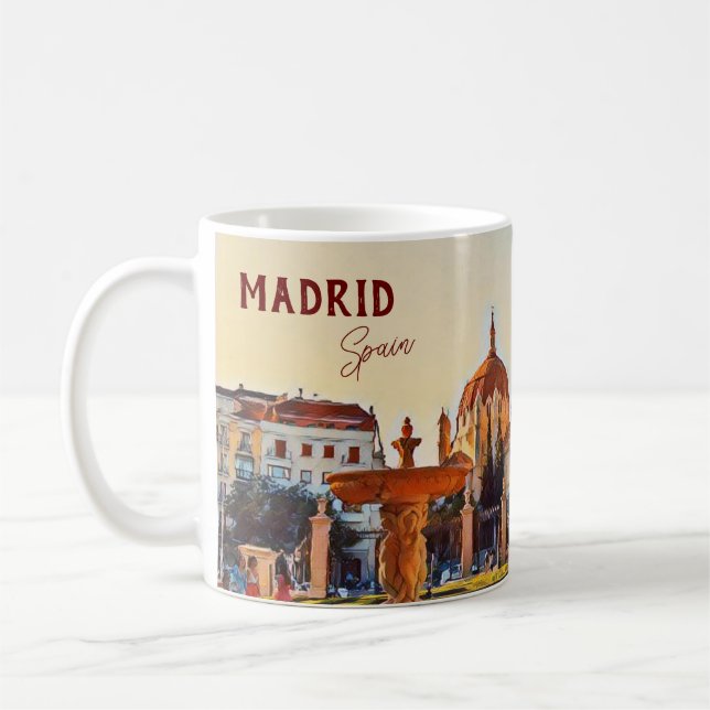 Caneca De Café Souvenir paisagem da Espanha de Madrid (Esquerda)