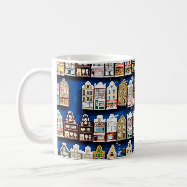 Caneca De Café Souvenirs holandesas, cena da rua de Amsterdã. (Esquerda)