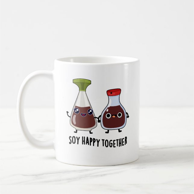 Caneca De Café Soy Happy Junted Soy Sauce Pun (Esquerda)