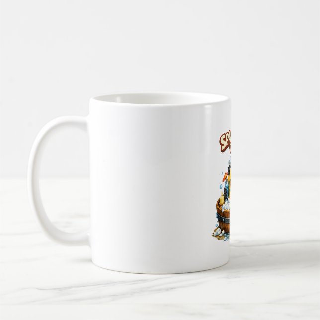 Caneca De Café Spa-rrrot Day Funny Parrot Spa Relax Design (Esquerda)